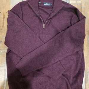 Men's Burgundy Half-Zip Sweater